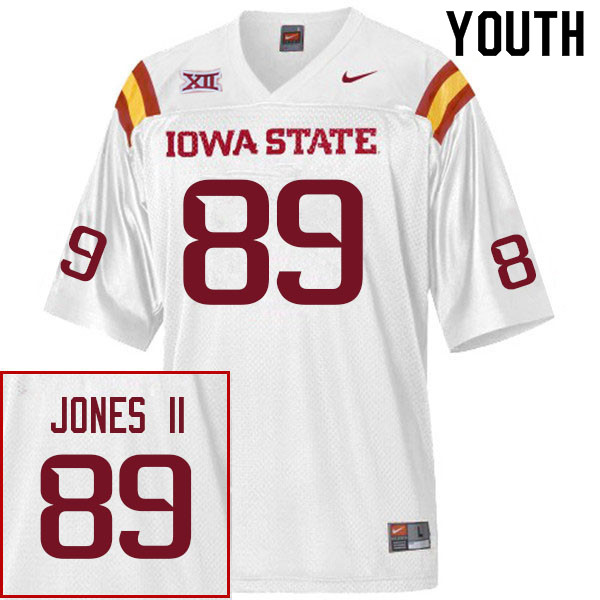 Youth #89 Trent Jones II Iowa State Cyclones College Football Jerseys Sale-White - Click Image to Close